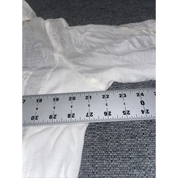 Ann Taylor Blouse Womens 16 White Silk Blend Button Up Long Sleeve Old Money - Picture 2 of 9